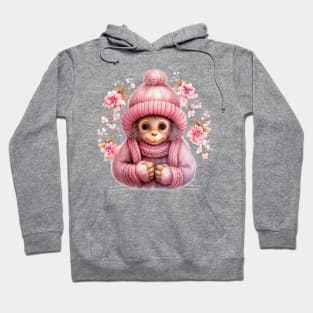 Pink Christmas Monkey Hoodie